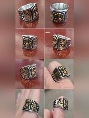 New Stainless Steel USMC Marine Corps Ring Size 7 To 14 Available